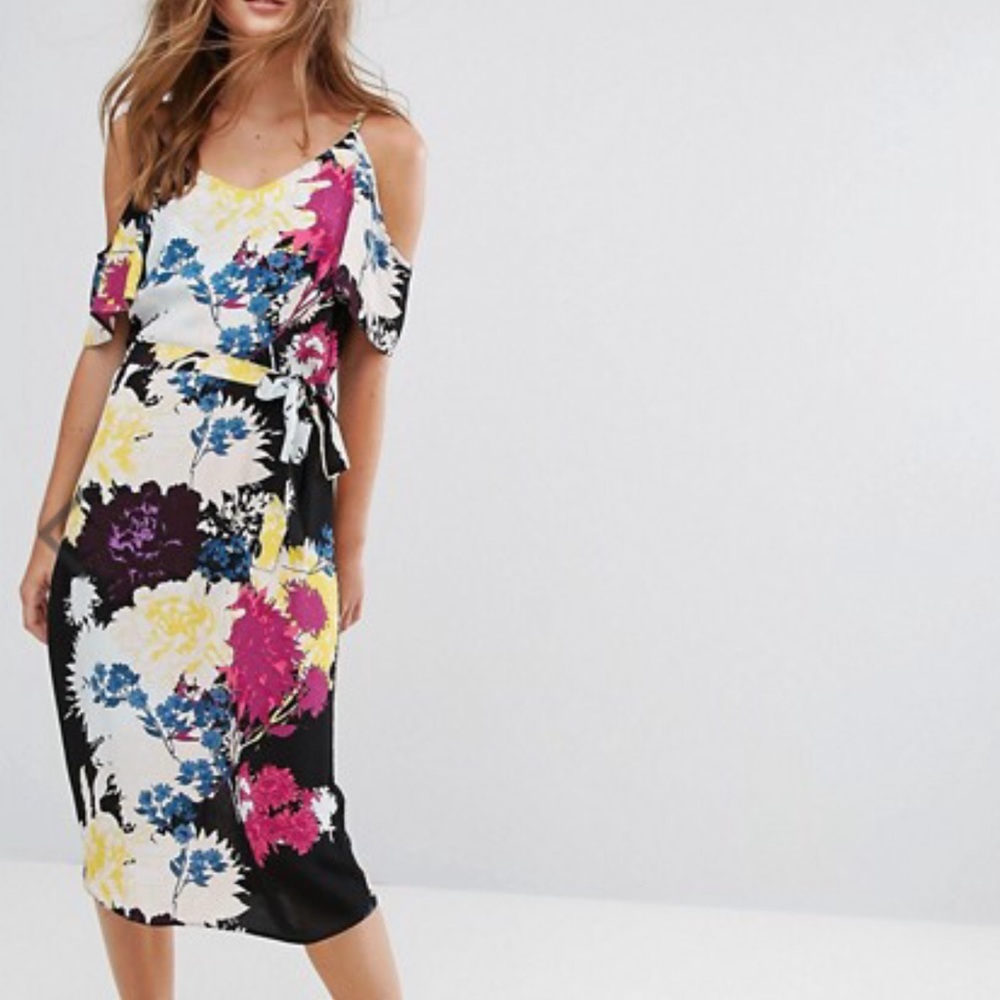 ASOS Cold Shoulder Midi Dress